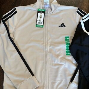 Adidas Beige Track Jacket boys size 18/20